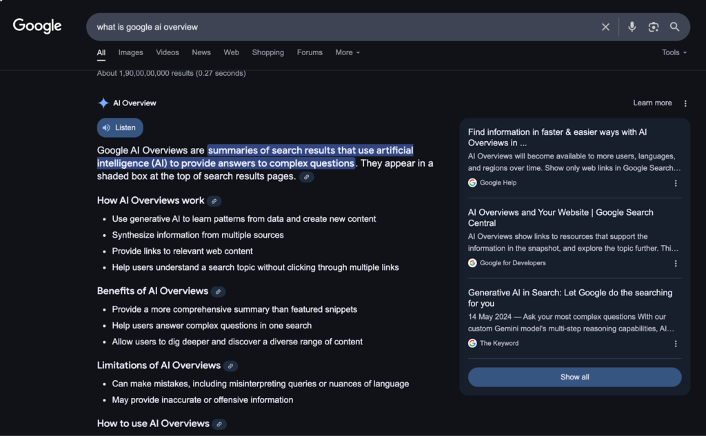Google AI Overviews